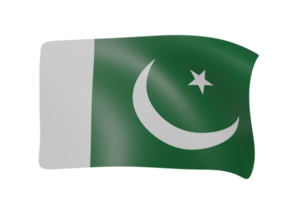 Pakistán ondulación bandera 3d hacer png