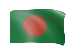 Bangladesh ondulación bandera 3d hacer png