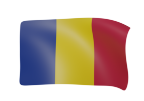 romênia acenando bandeira 3d render png