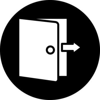 Exit Door Vector Icon Design