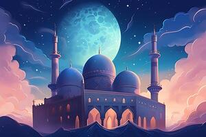 Beutiful mosque with a sky background. photo