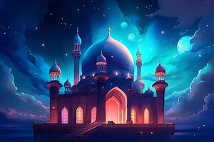 Beutiful mosque with a sky background. photo