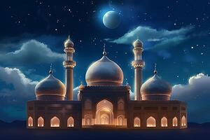 Beutiful mosque with a sky background. photo