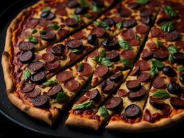 Pizza on Beautiful Background For Restaurant photo