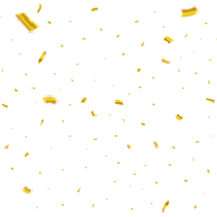gyllene konfetti faller isolerat på transparent bakgrund. karneval element png. konfetti illustration för festival bakgrund. gyllene fest glitter och konfetti faller. årsdag firande png. png