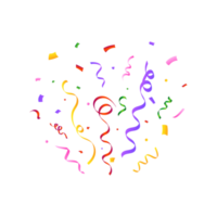 Konfetti sprengen png zum das Geburtstag Hintergrund. bunt Party Band und Konfetti fallen. Mehrfarbig Konfetti Explosion isoliert auf transparent Hintergrund. Karneval Element png. Geburtstag Feier