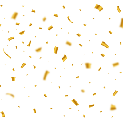 Golden and silver confetti falling isolated on transparent background.  Festival elements PNG. Confetti png for carnival background. Anniversary  celebration. Shiny party tinsel and confetti falling. 23204794 PNG