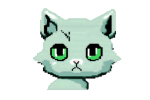 pixel katt, katt ikon på transparent bakgrund, konst katt. generativ ai png