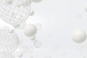 White abstract background with balls and spheres zero gravity formations photo