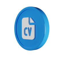 file CV attività commerciale icona 3d rendere illustrazione png