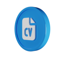 archivo CV negocio icono 3d hacer ilustración png