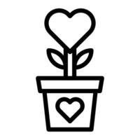 flower love icon outline black colour mother day symbol illustration. vector