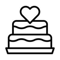 cake icon outline black colour mother day symbol illustration. vector