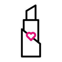 lápiz labial icono duocolor negro rosado color madre día símbolo ilustración. vector