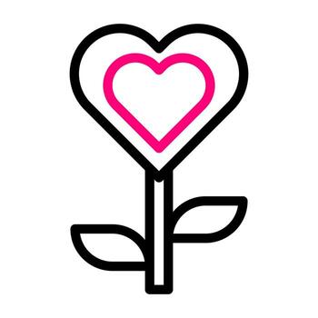 flower love icon duocolor black pink colour mother day symbol illustration. vector