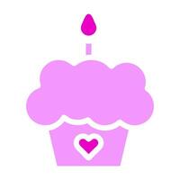 cake icon solid pink colour mother day symbol illustration. vector