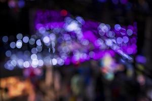 Colorful Defocus Abstract bokeh light effects on the street night black background texture wallpaper photo