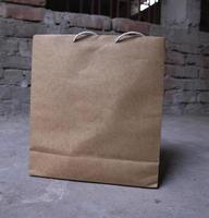 Blank brown paper bag for mock up and design in your work photo