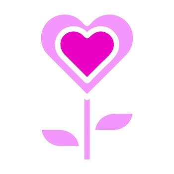 flower love icon solid duocolor pink colour mother day symbol illustration. vector