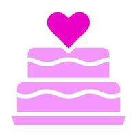 cake icon solid pink colour mother day symbol illustration. vector