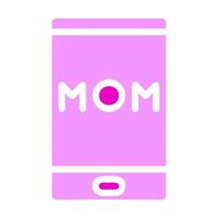 phone mom icon solid pink colour mother day symbol illustration. vector