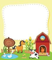 Empty banner template with farm animals illustration vector