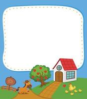 Empty banner template with house landscape illustration vector