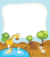 Empty banner template with wild life illustration vector