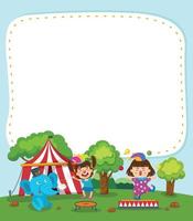 Empty banner template with circus show illustration vector