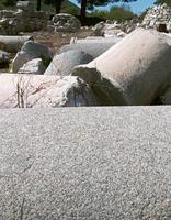 antique stones of gray columns  outside photo