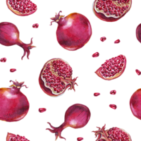 Pomegranate. Watercolor. Seamless pattern png