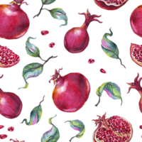 Pomegranate. Watercolor. Seamless pattern png