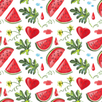vattenmelon sömlös mönster. vattenfärg illustration png