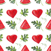 Watermelon seamless  pattern. Watercolor illustration png