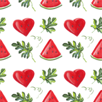 vattenmelon sömlös mönster. vattenfärg illustration png