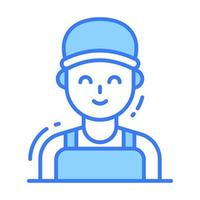 A well design icon of plumber in trendy style, bellboy avatar vector