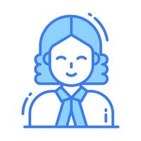 An icon of lady judge, professional worker avatar vector