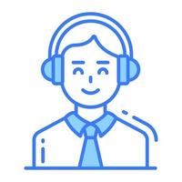 Customer support and customer representative vector icon in editable style