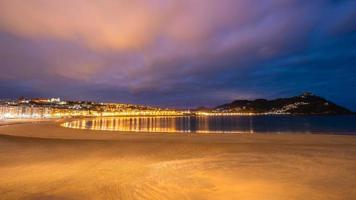 Evening view on the coast of San Sebastian  Spain photo