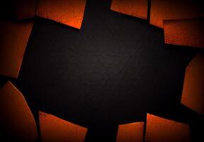 Abstract geometric dark frame grunge texture with halftone pattern on black background - image photo