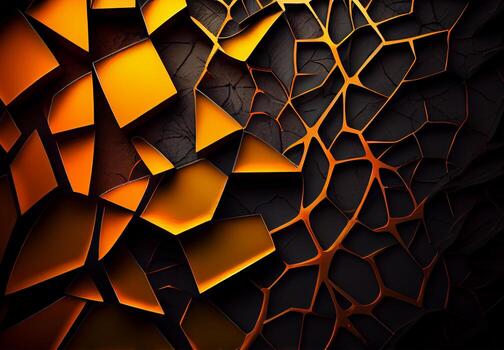 Abstract geometric dark frame grunge texture with halftone pattern on black background - image photo