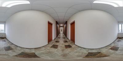 full seamless spherical hdri 360 panorama in interior of empty room and corridor with repair  in equirectangular projection, ready AR VR virtual reality content photo