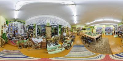 Full 360 hdri spherical panorama view in interior auditorium and meeting room at the World War II Museum in equirectangular equidistant projection. VR content photo