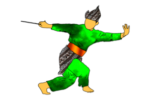 Nusantara warrior movement with Nusantara traditional weapon call KERIS png