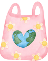 esvaziar ecológico reutilizável compras carregar saco com terra símbolo aguarela png