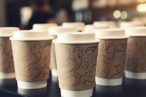 Digital image of disposable coffee cups. photo