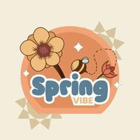 Cute spring poster illustration vector