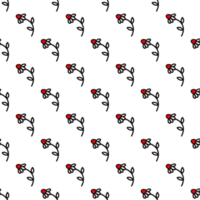 motif linéaire sans couture avec des fleurs de camomille png