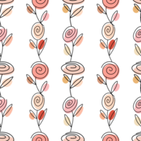 Seamless pattern with roses in nude tones png