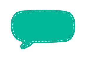 Blank Comic Style Speech Bubbles with Dashed Line. Simple Flat Stitched Design Vector Illustration Set.